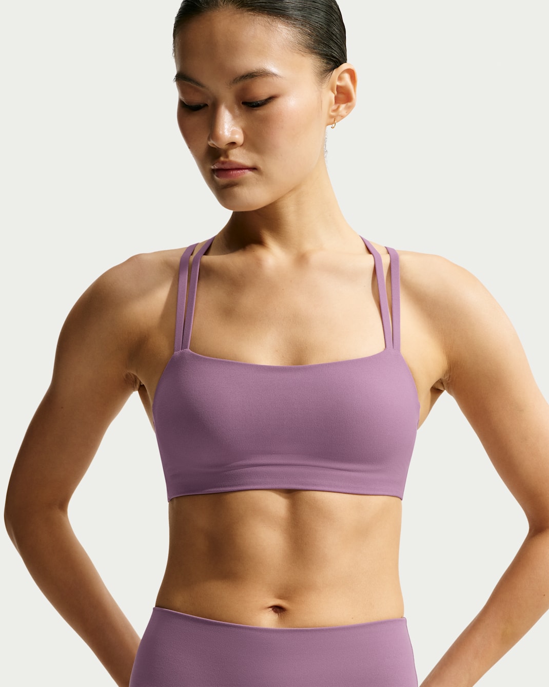 Nike Zenvy Strappy Women's Light-Support Padded Sports Bra - Violet Dust/White