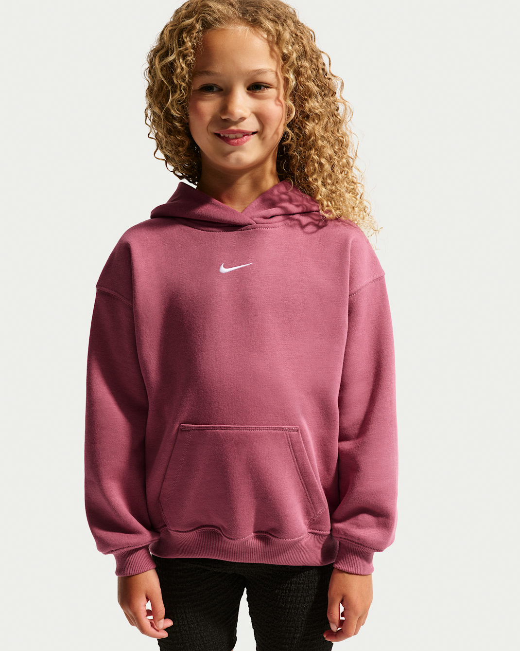 Nike Sportswear Little Kids' Studio Fleece Pullover Hoodie - Pink Smoke