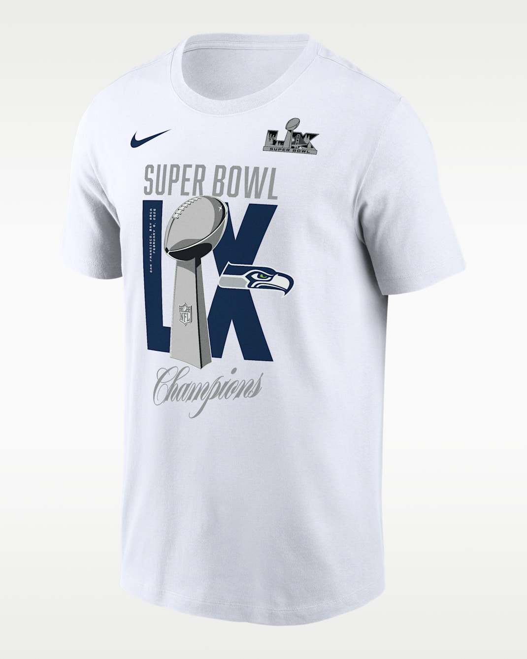 Seattle Seahawks Super Bowl LX Champions Lombardi Trophy Men's Nike NFL T-Shirt - White