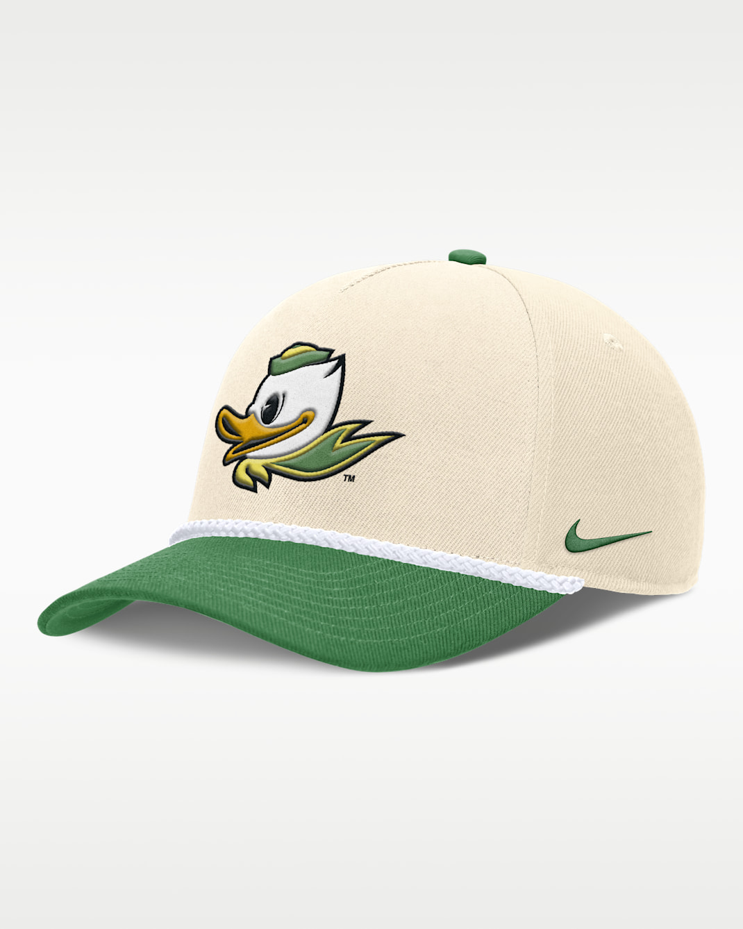 Oregon Primetime Rope 2-Tone Rise Men's Nike College Adjustable Hat - Natural