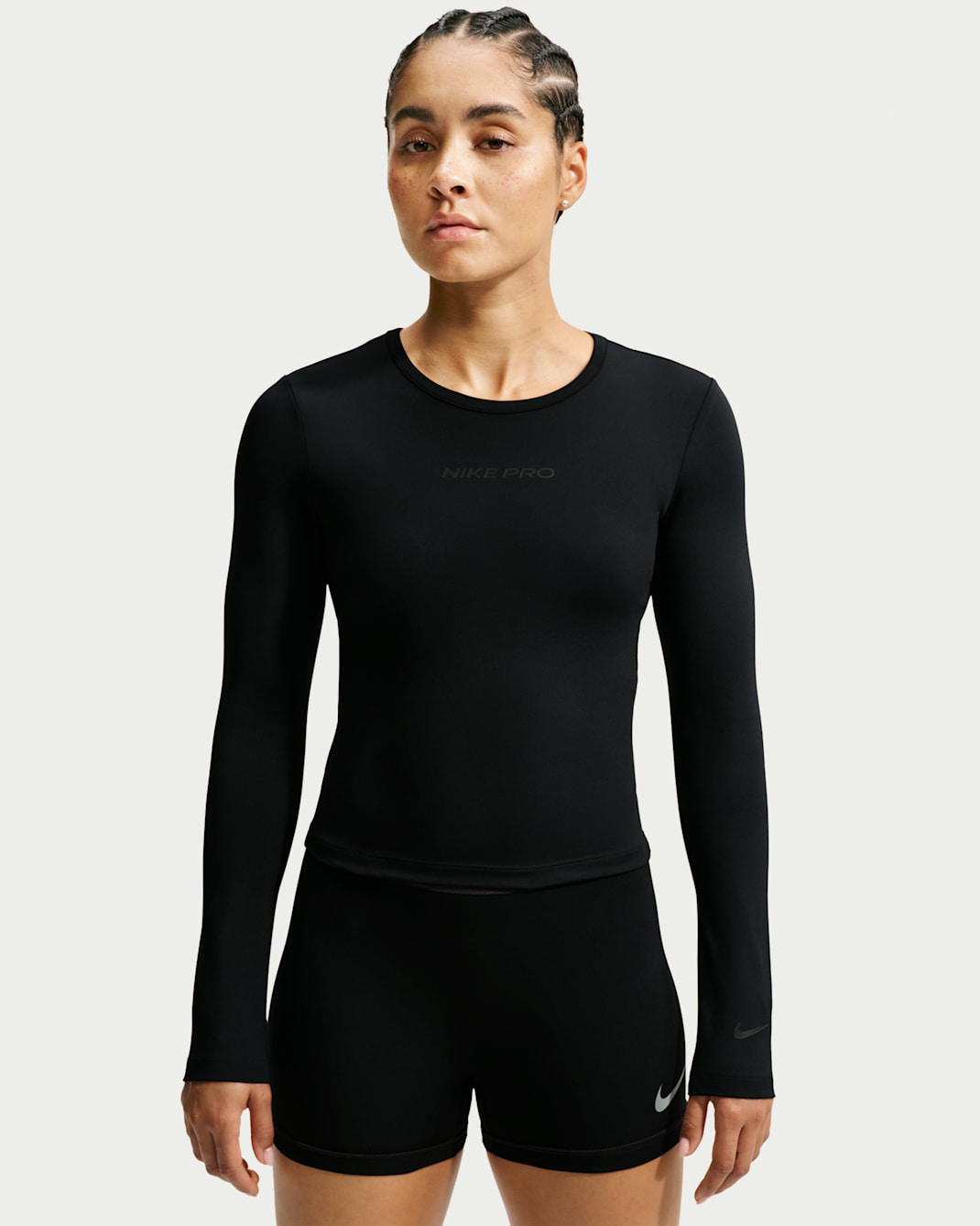 Camiseta de manga larga Dri-FIT para mujer Nike Pro Sculpt - Negro/Lino/Negro