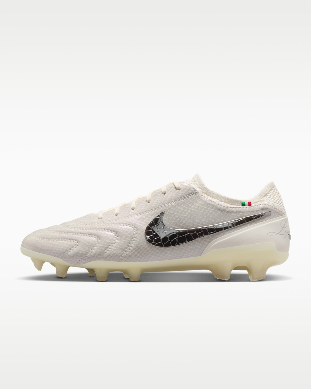 Nike Tiempo Legend 10 Elite LUXE FG Low-Top Football Boot - White/White