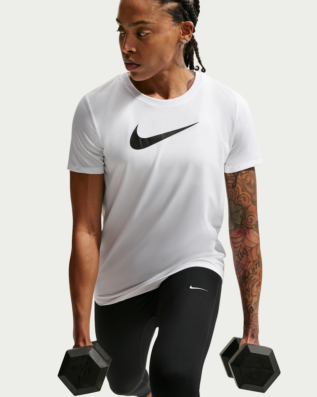 Nike Women's Dri-FIT Graphic T-Shirt - White/Black