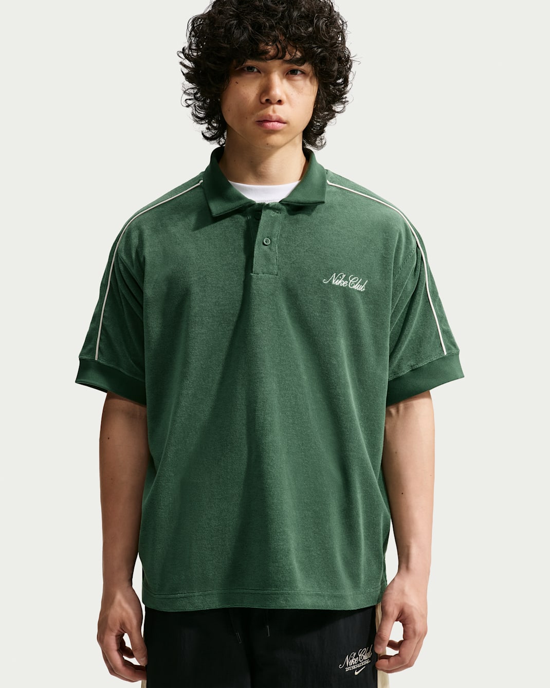 Nike Sportswear Club Men's French Terry Polo - Fir/Phantom/White/Phantom