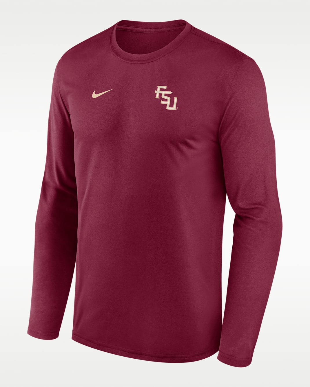 Florida State Sideline Legend Small Logo Men's Nike Dri-FIT College Long-Sleeve T-Shirt - Team Maroon