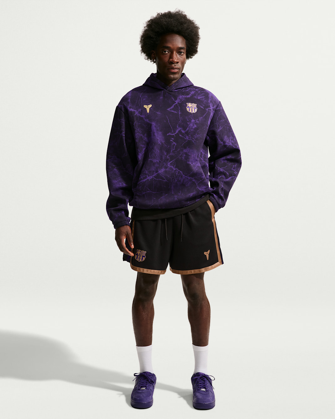 F.C. Barcelona Away Men's Kobe Dri-FIT Football Shorts - Black/Elemental Gold/Metallic Gold