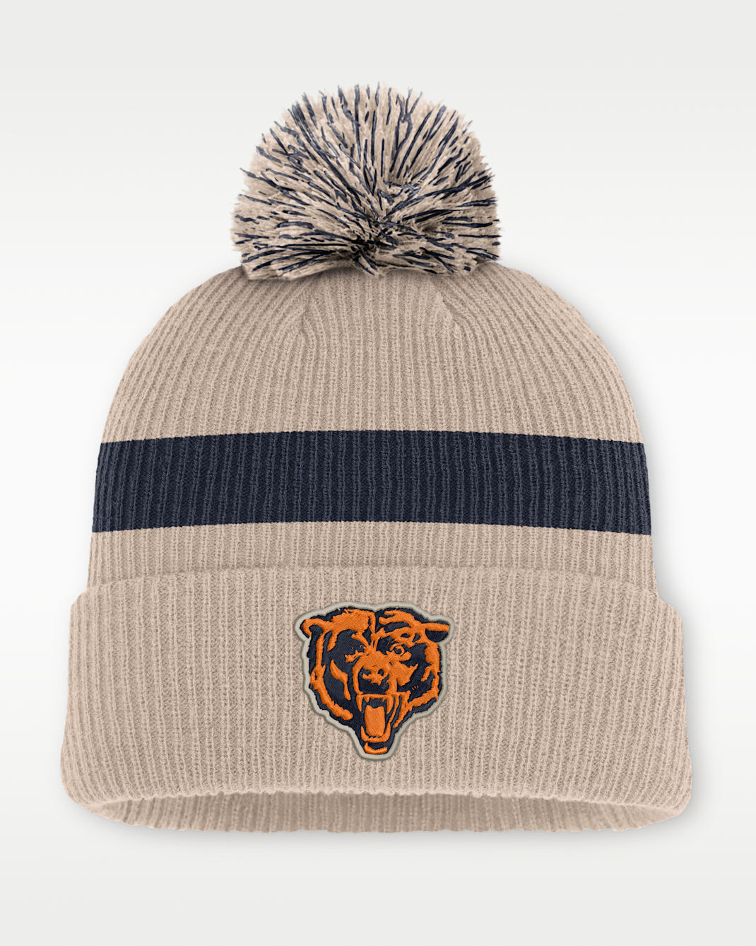 Chicago Bears Rewind Peak Men's Nike NFL Cuffed Pom Beanie - Sand