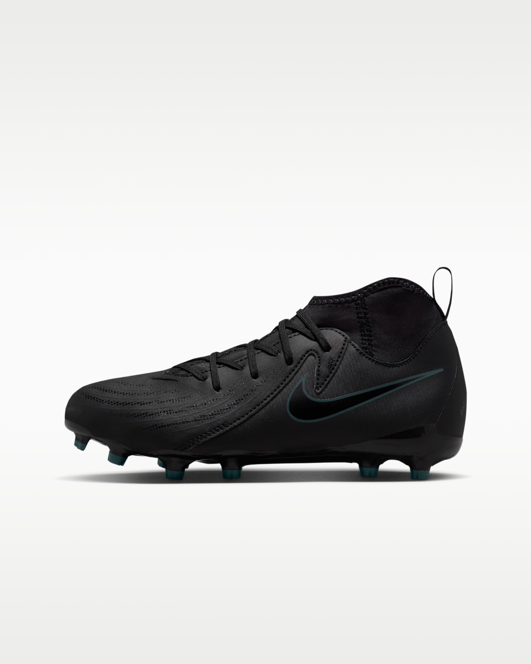 Nike Jr. Phantom Luna 2 Academy Younger/Older Kids' Multi-Ground High-Top Football Boot - Black/Deep Jungle/Black