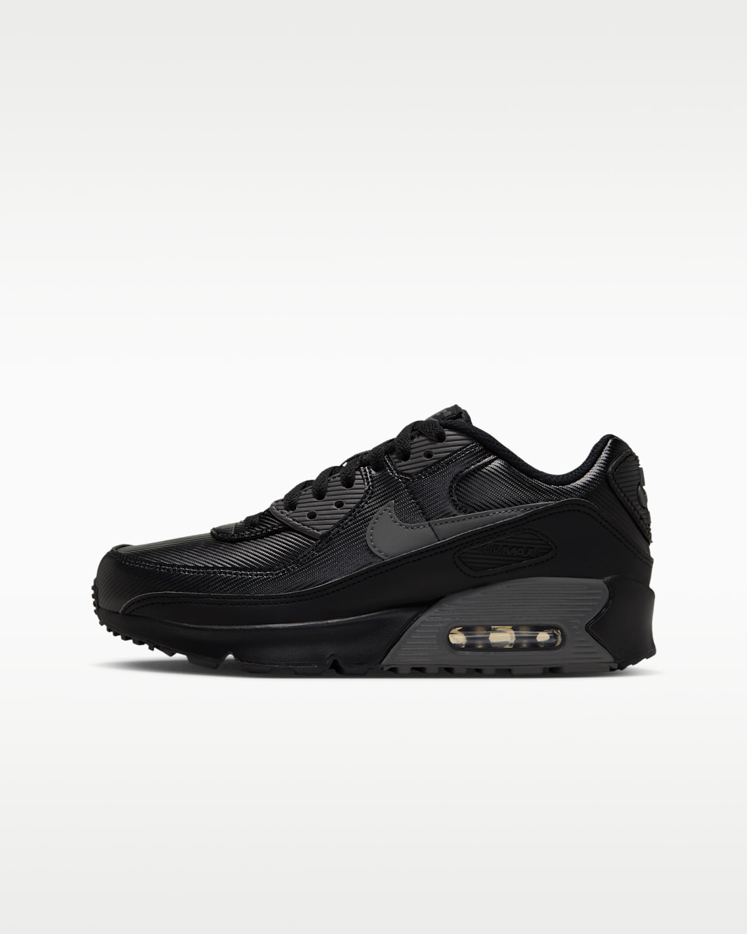 Nike Air Max 90 SE Big Kids' Shoes - Black/Metallic Silver/Iron Grey