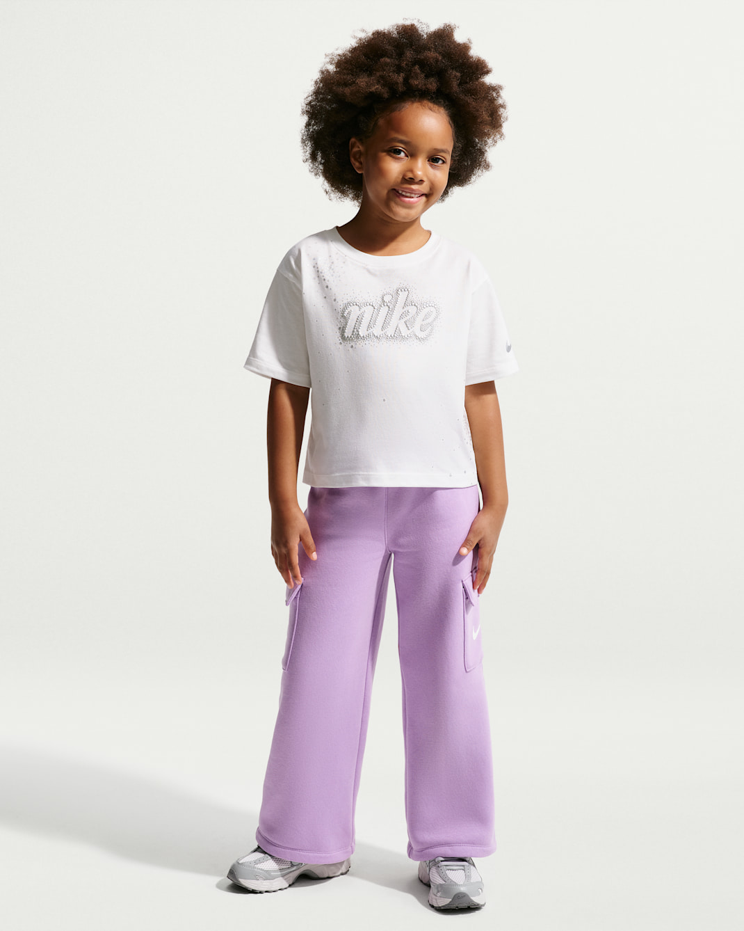 Nike Little Kids' Swoosh Sparkle Boxy T-Shirt