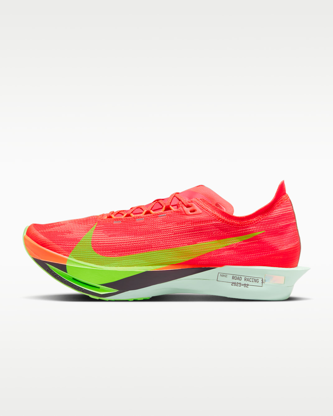 Nike Streakfly 2 Road Racing Shoes - Bright Crimson/Hyper Orange/Gridiron/Lime Blast