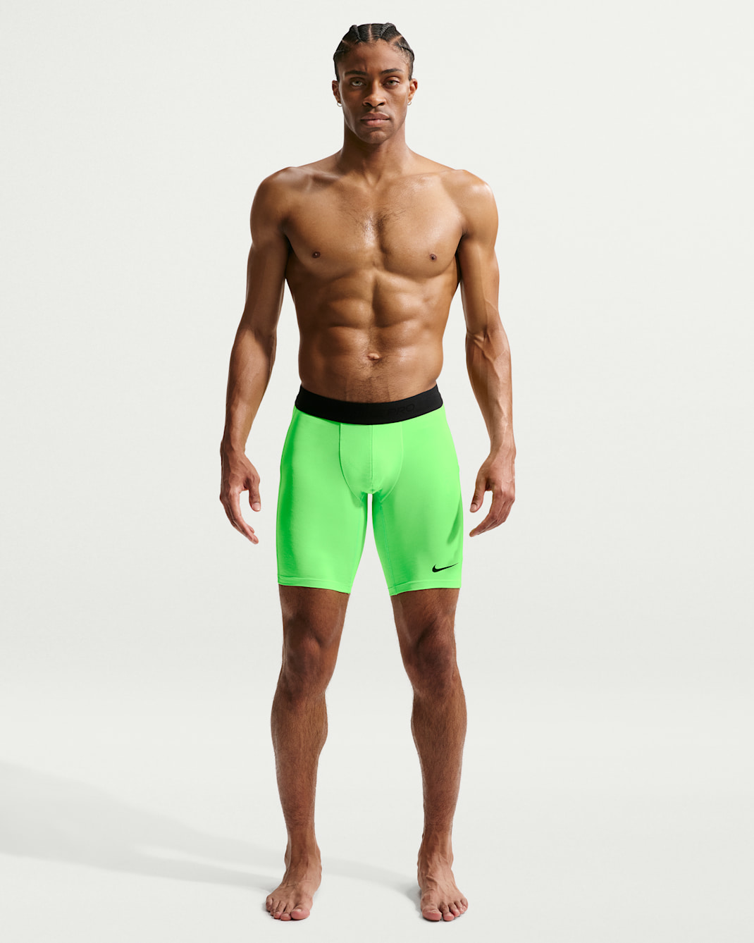 Nike Pro Men's Dri-FIT Fitness Long Shorts - Green Strike/Black