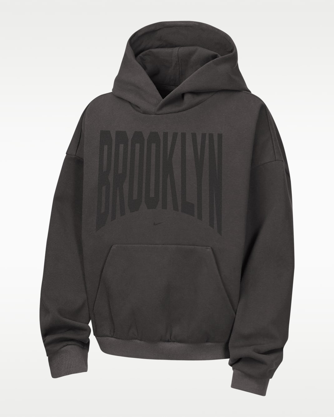 Brooklyn Nets Older Kids' Nike NBA Pullover Hoodie - Dark Charcoal