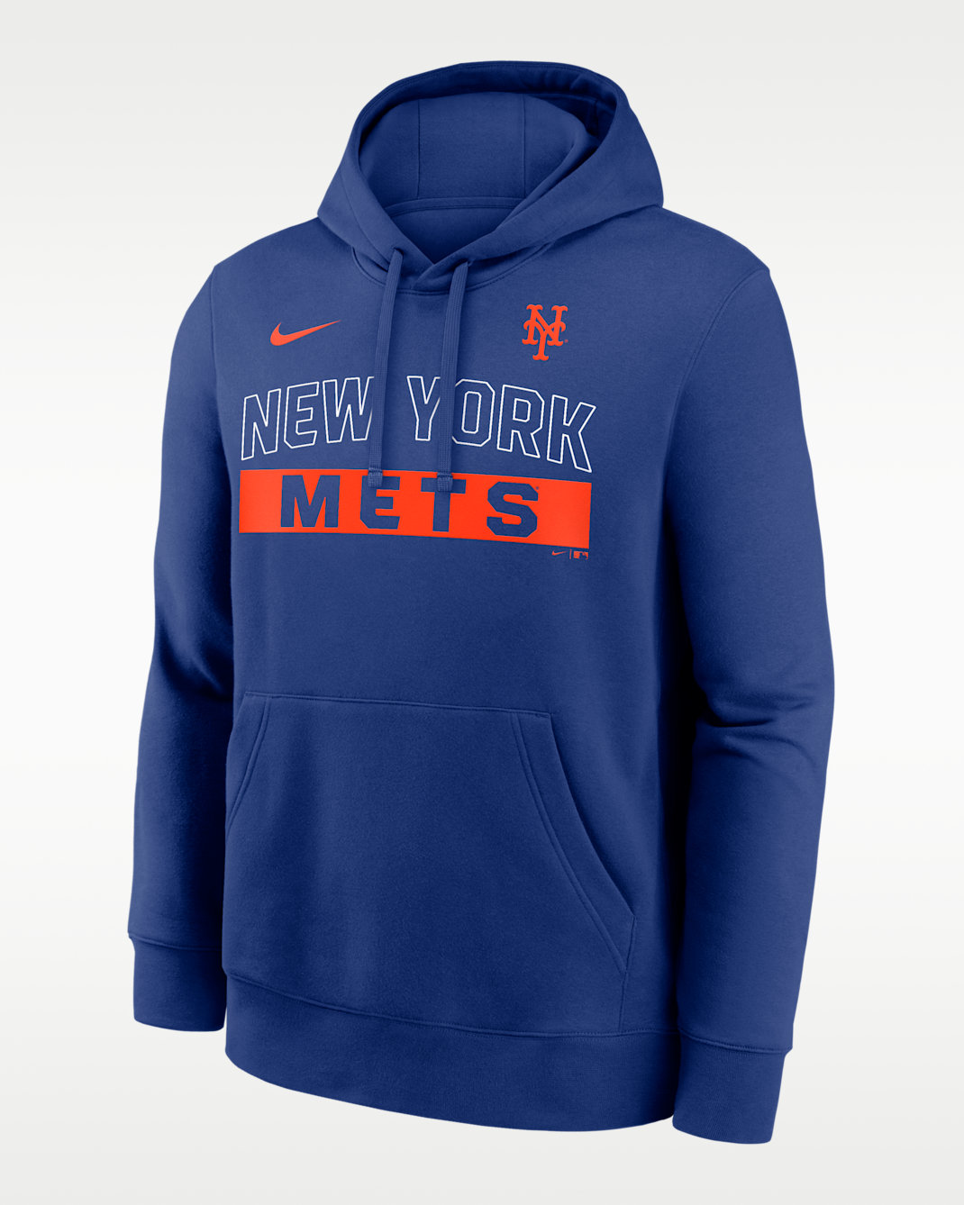 Sudadera con gorro sin cierre Nike de la MLB para hombre New York Mets Club - Azul enérgico