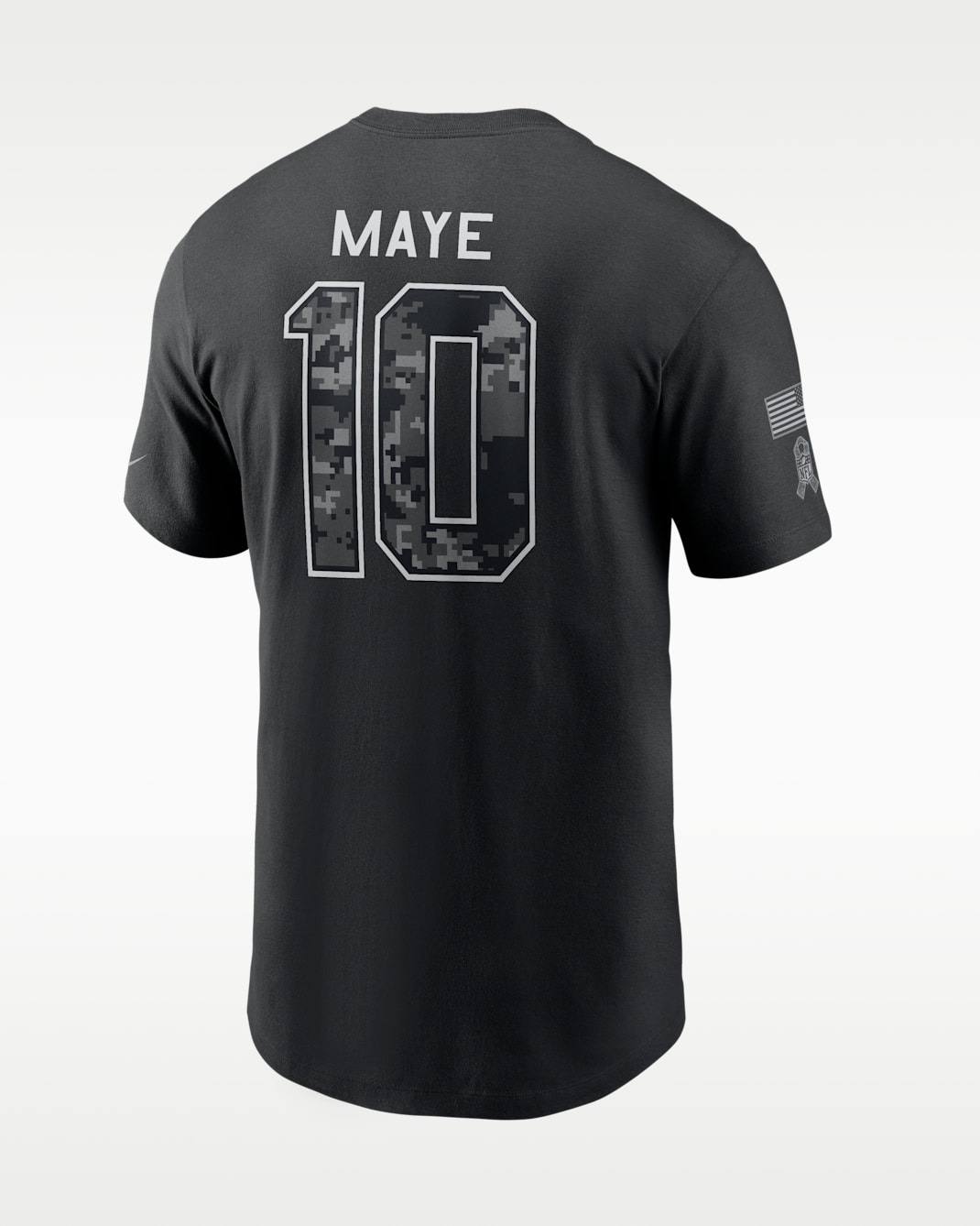 Drake Maye New England Patriots Salute to Service Men's Nike NFL T-Shirt