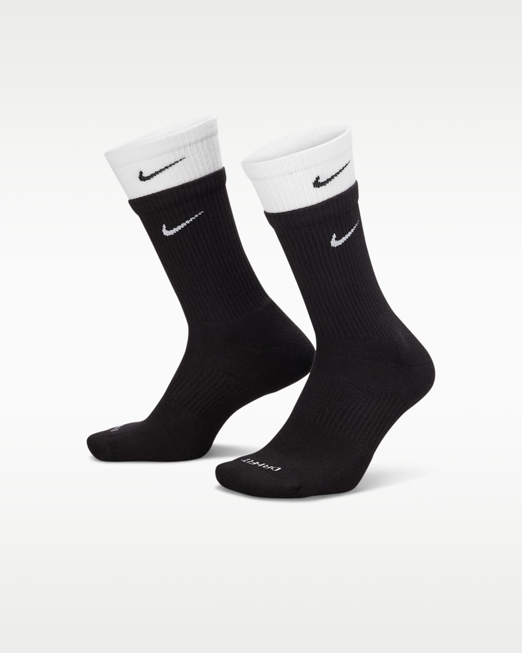 Nike Everyday Plus Cushioned Training Crew Socks - Black/White/Black