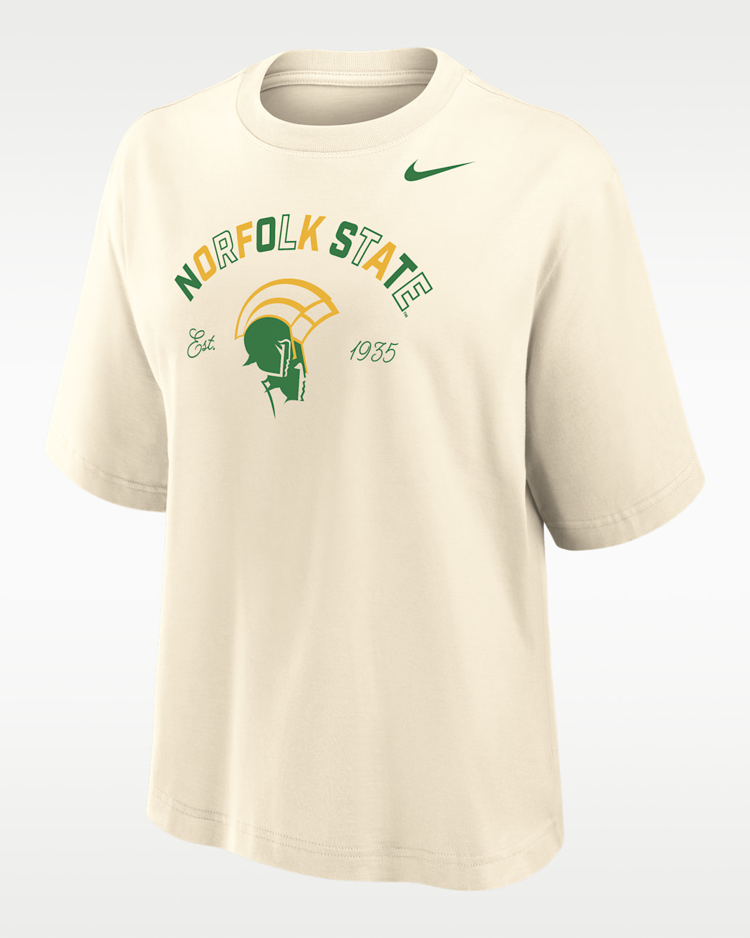 Nike College (Norfolk State University) Women's Boxy Cotton T-Shirt - Natural