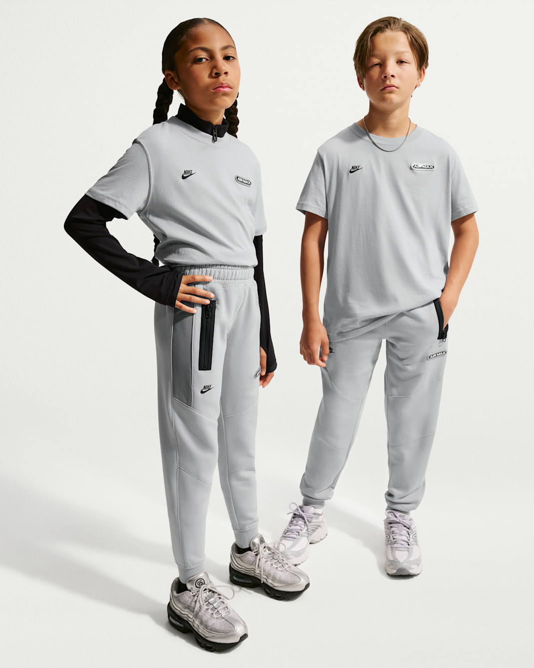 Nike Sportswear Air Max Older Kids' Fleece Joggers - Wolf Grey/Cool Grey/Black