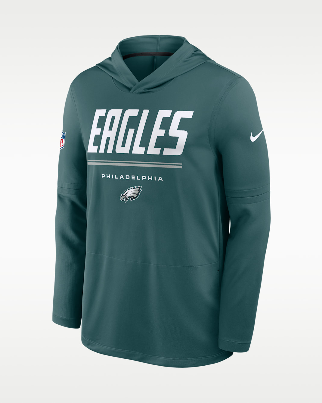 Philadelphia Eagles Sideline Men's Nike Dri-FIT NFL Long-Sleeve Hooded Top - Teal