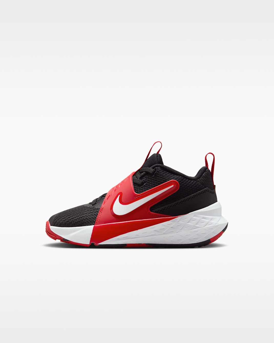 Tenis para niños de preescolar Nike Team Hustle D 12 - Negro/Rojo universitario/Blanco