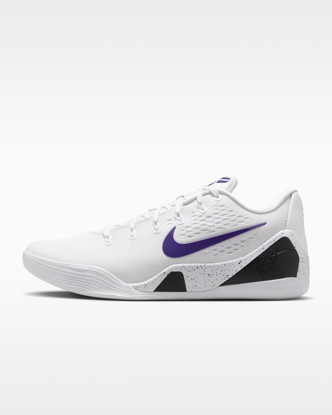 Kobe IX Elite Low EM Protro Basketball Shoes - White/White/Court Purple