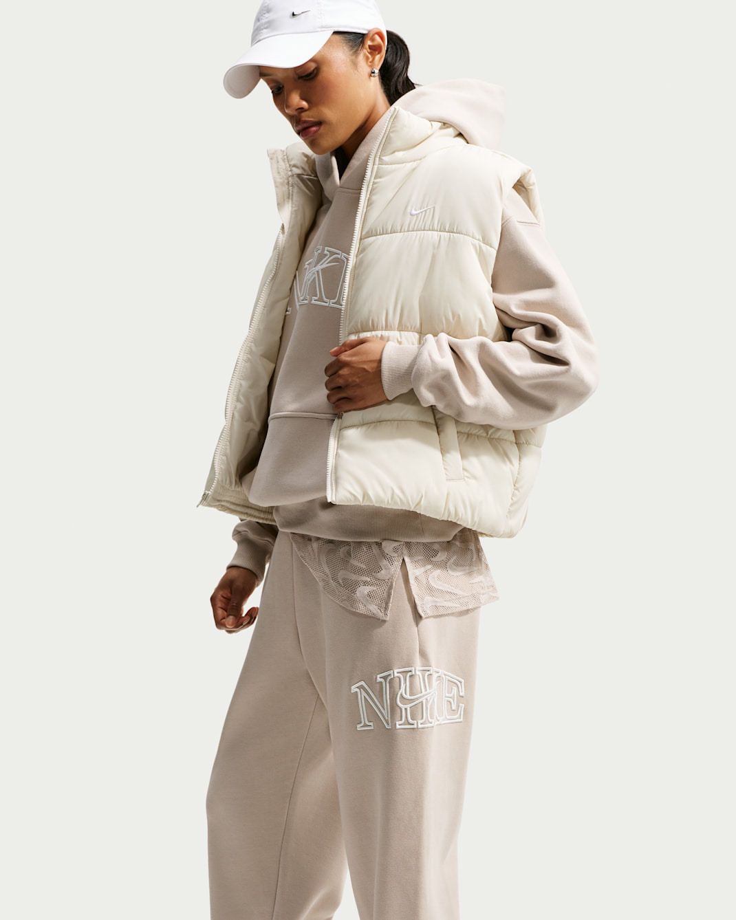 Nike Studio Fleece Medium Weight "Graphic Pack" Women's Oversized Cuffed Logo Pants