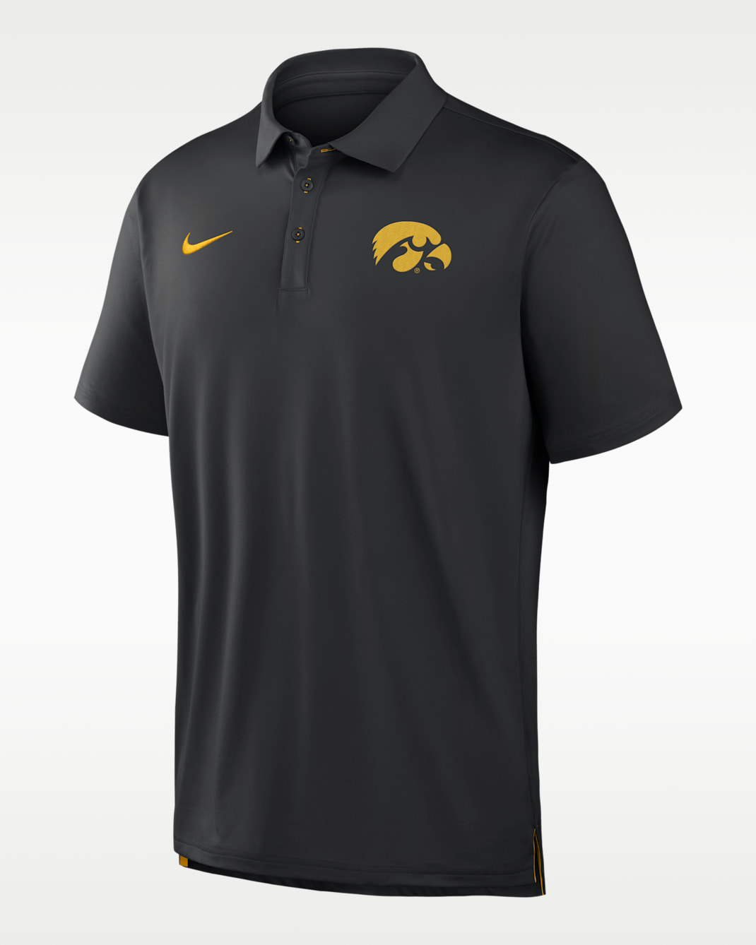 Polo universitaria Nike Dri-FIT para hombre Iowa Tour - Negro/Oro universitario
