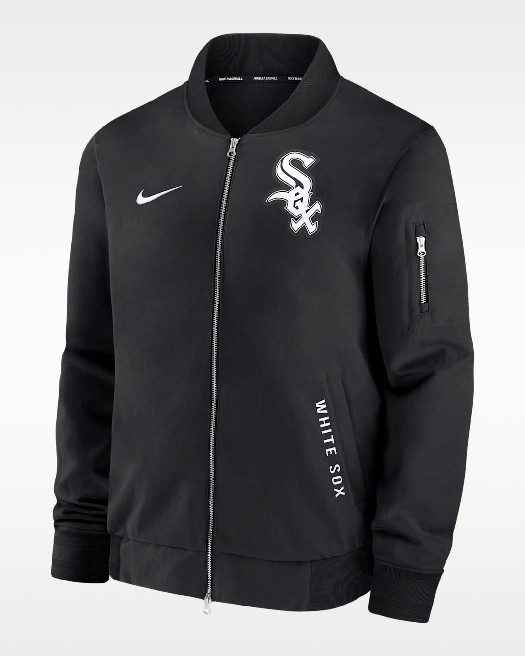 Chicago White Sox Authentic Collection Dugout Men's Nike MLB Full-Zip Bomber Jacket - Black