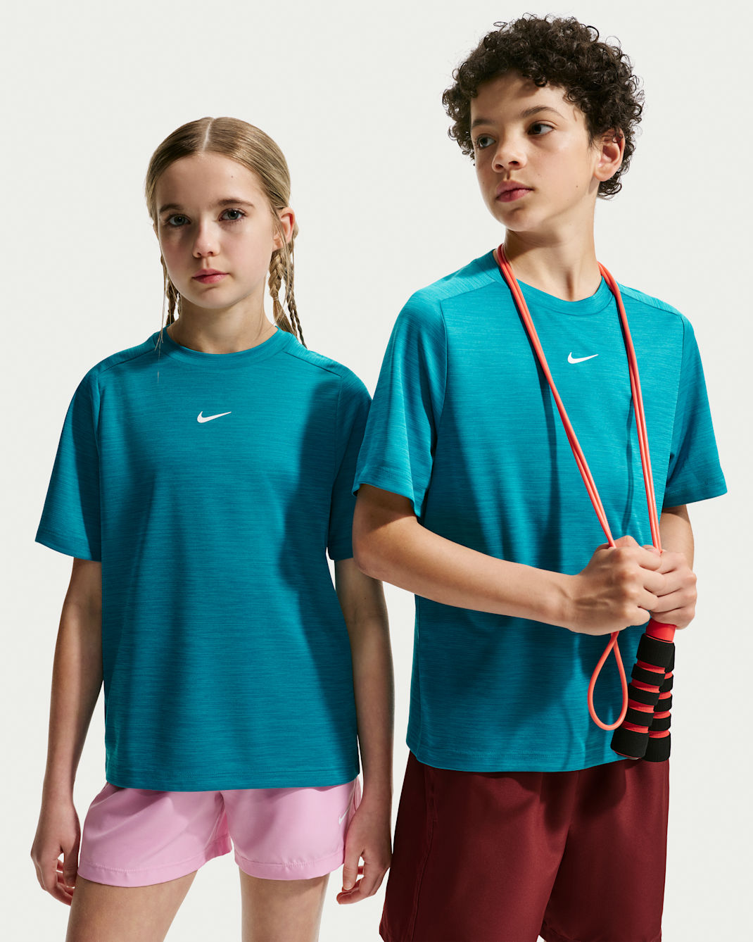 Nike Multi Big Kids' Dri-FIT Short-Sleeve Top - Bright Spruce/Energy/White