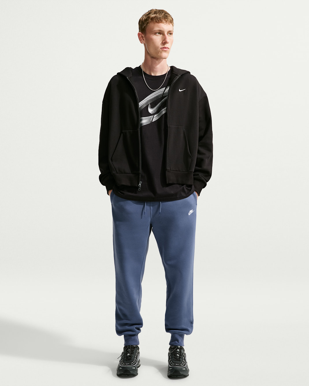 Joggers para hombre Nike Sportswear Club - Azul difuso/Azul difuso/Blanco