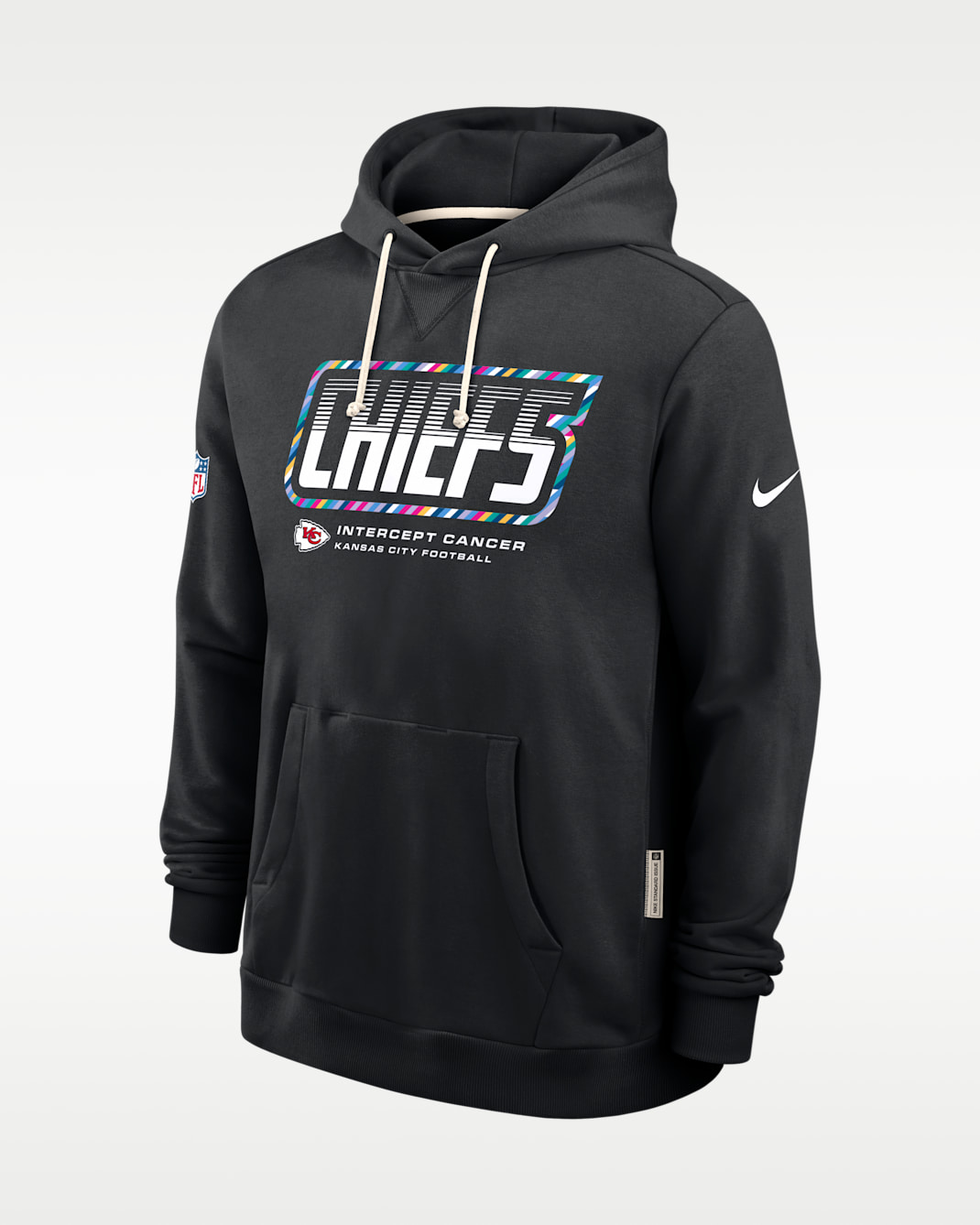 Kansas City Chiefs Crucial Catch Sideline Standard Issue Men's Nike Dri-FIT NFL Pullover Hoodie - Black
