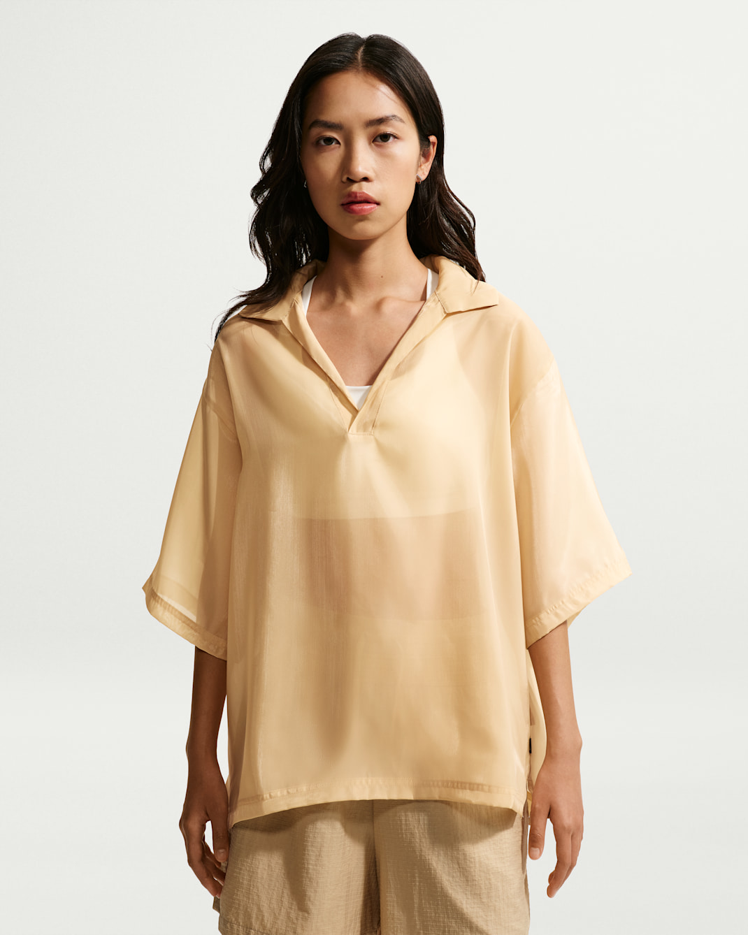 Nike Sportswear Women's Oversized Sheer Top - Linen/Sail