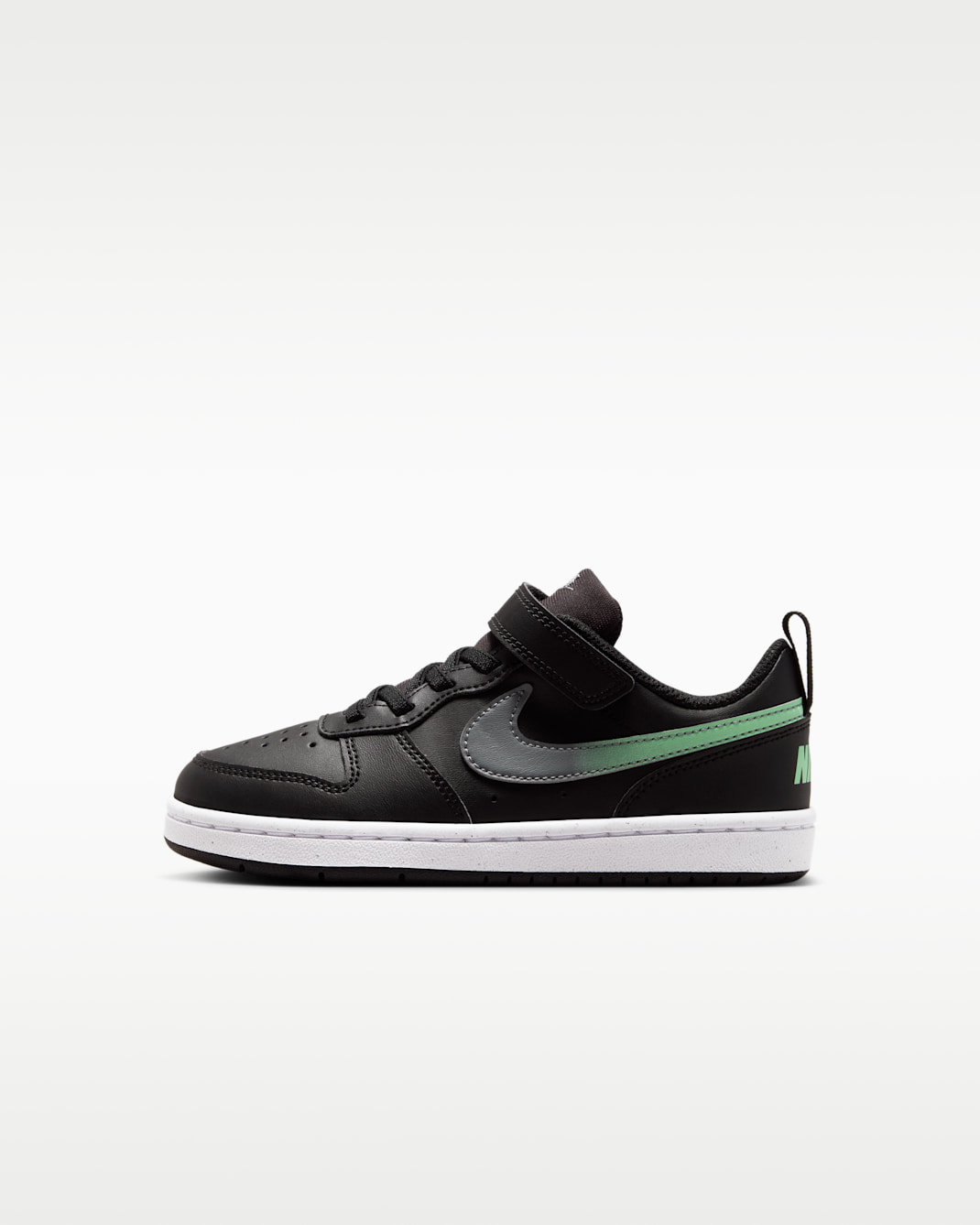Nike Court Borough Low Younger Kids' Shoes - Black/Smoke Grey/White/Illusion Green