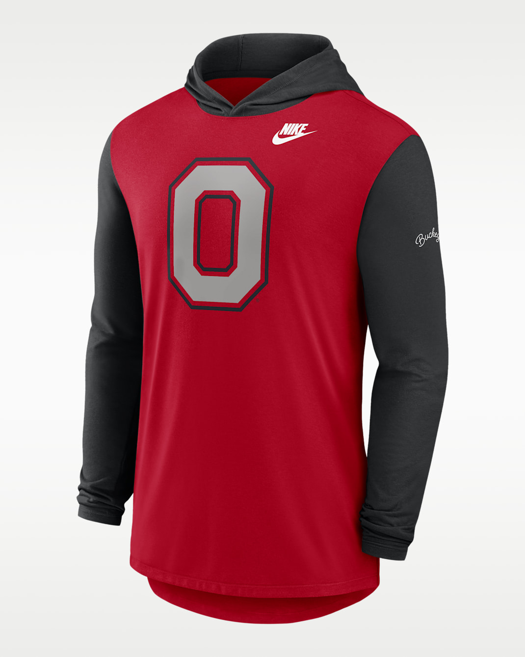 Ohio State Campus Legacy Men's Nike Dri-FIT College Long-Sleeve Hooded T-Shirt - Scarlet