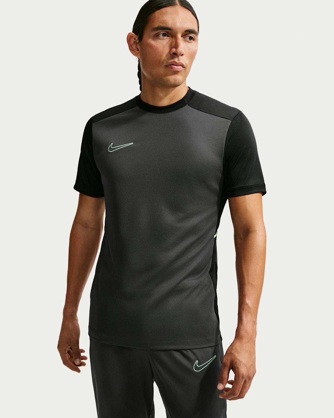 Nike Academy Camiseta de fútbol de manga corta Dri-FIT - Hombre - Anthracite/Negro/Illusion Green/Illusion Green