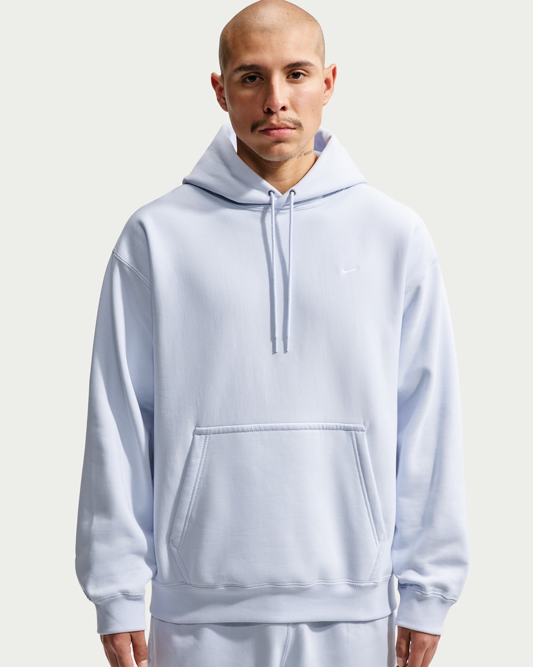 Nike Solo Swoosh Men's Pullover Hoodie - Football Grey/White