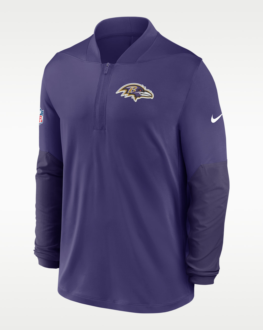 Baltimore Ravens Feel The Pressure Men's Nike Dri-FIT NFL 1/2-Zip Top - Purple