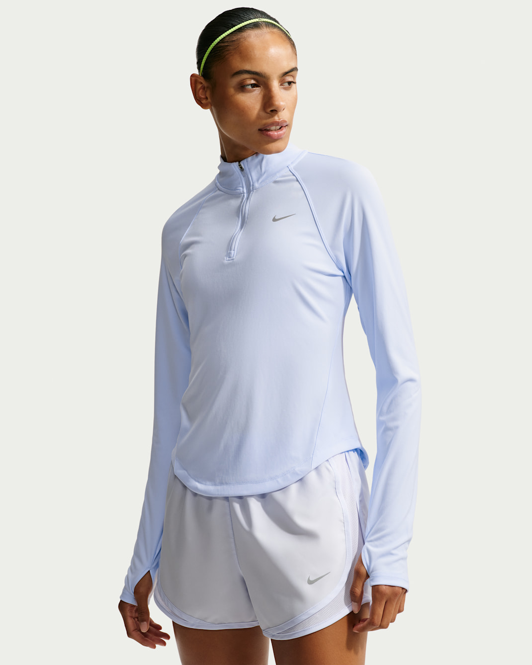 Nike Tempo Dri-FIT løpeoverdel med kvart glidelås til dame - Palest Purple