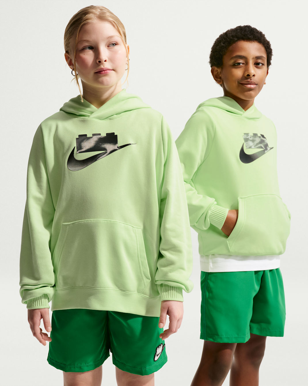 Felpa con cappuccio Nike x LEGO® Collection – Ragazzo/a - Light Liquid Lime/Smoke Grey