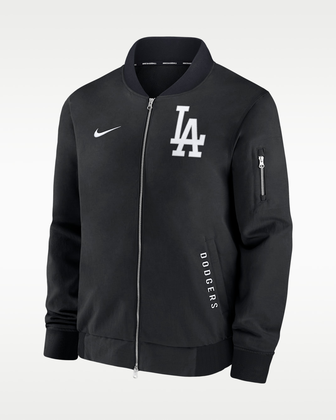 ロサンゼルス ドジャース オーセンティック コレクション ダグアウト メンズ ナイキ MLB フルジップ ボンバージャケット - ブラック/ブラック/ブラック