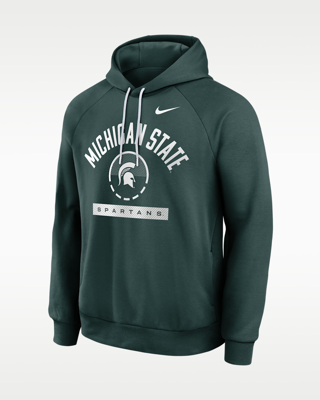 Sudadera con gorro sin cierre universitaria Nike Dri-FIT para hombre Michigan State Courtside - Verde/Blanco