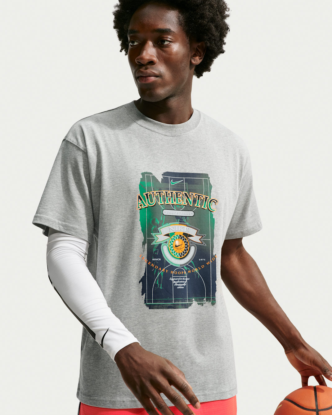 Nike-basket-T-skjorte til herre - Dark Grey Heather