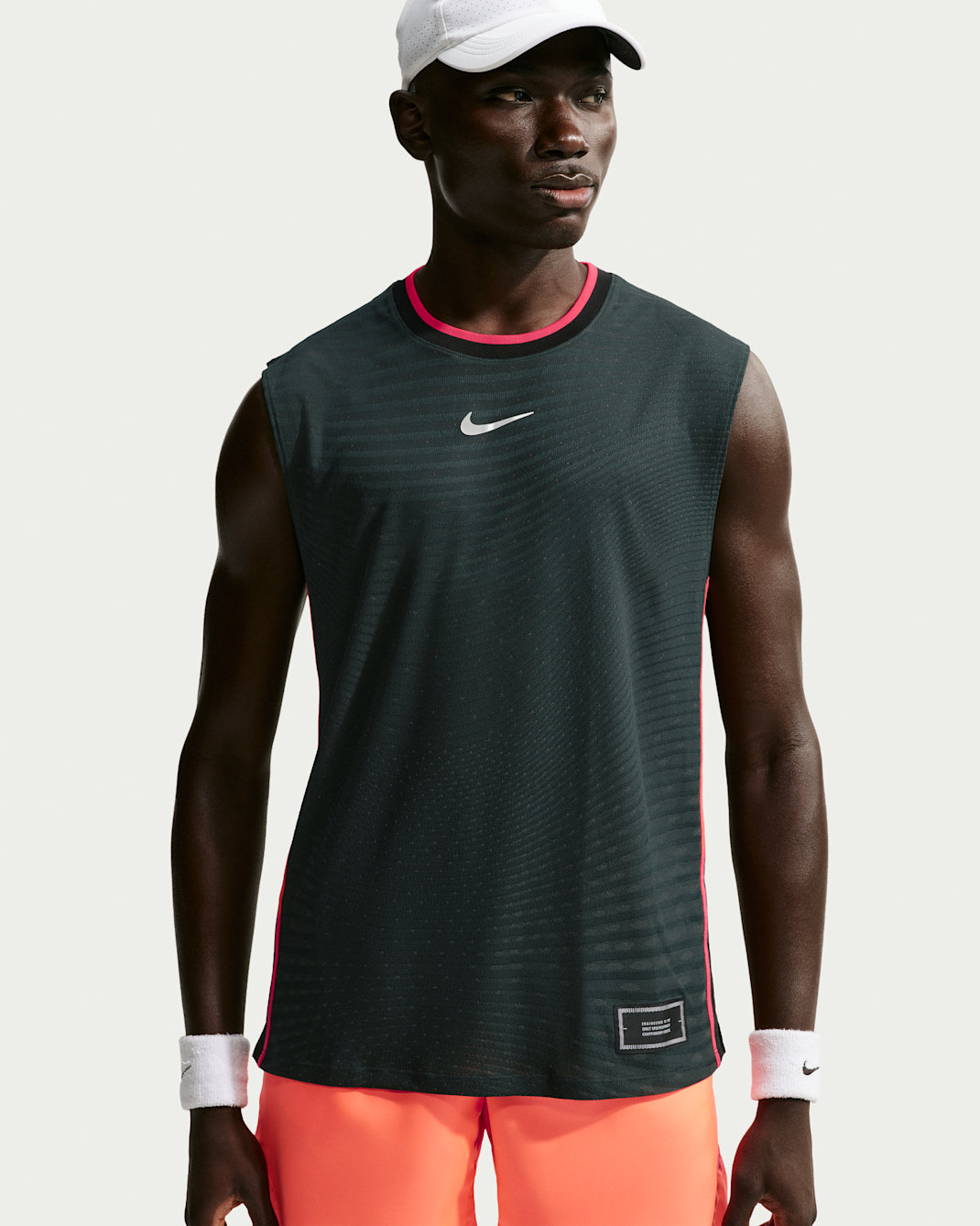 Camiseta sin mangas de tenis Aero-FIT para hombre NikeCourt Slam - Abeto negro/Blanco