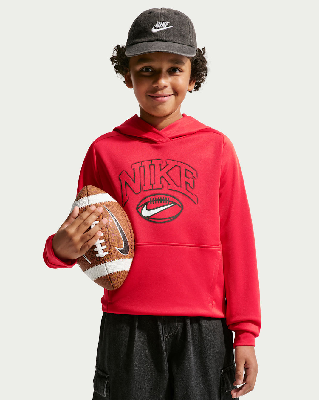 Sudadera con gorro sin cierre Therma-FIT para niño talla grande Nike Trophy - Rojo universitario