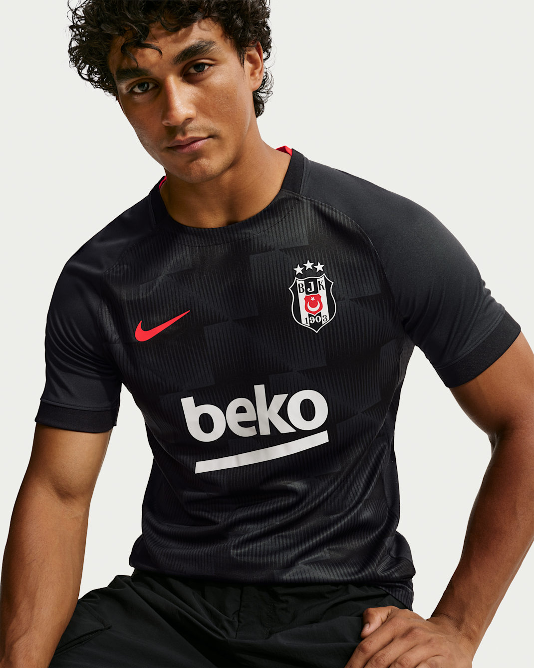 Beşiktaş J.K. 2026/27 Third Nike Dri-FIT Replika-Fußballtrikot (Herren) - Schwarz/Off Noir/Bright Crimson/Bright Crimson