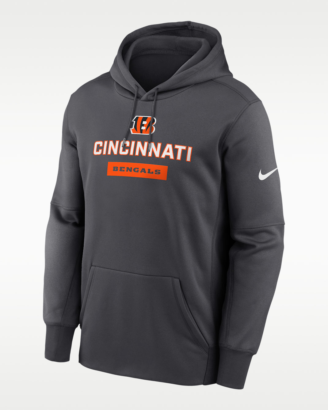 Sudadera con gorro sin cierre de la NFL Nike Therma para hombre Cincinnati Bengals Toss Sweep - Antracita