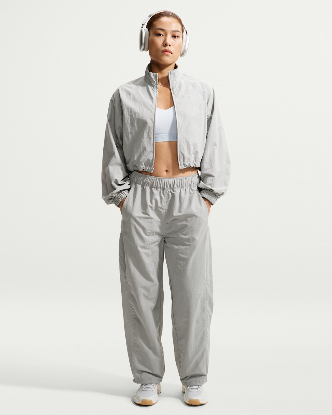 Nike N.A.C. Women's Dri-FIT Mid-Rise Woven Trousers - Light Smoke Grey/Light Smoke Grey