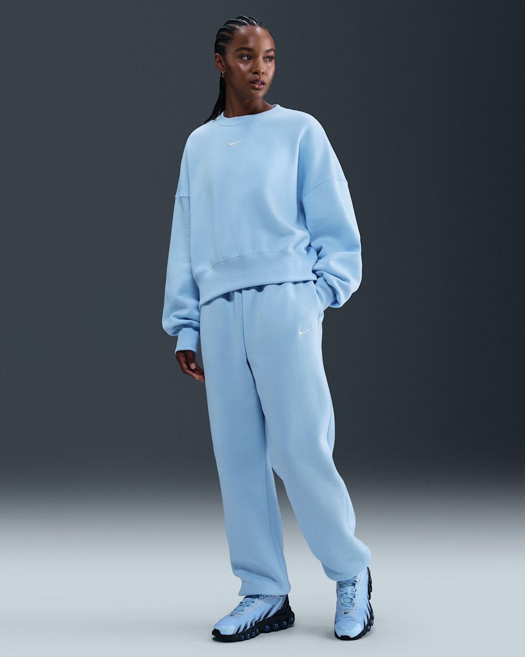 Nike Sportswear Phoenix Fleece Women's High-Waisted Oversized Sweatpants - Celestine Blue/Sail