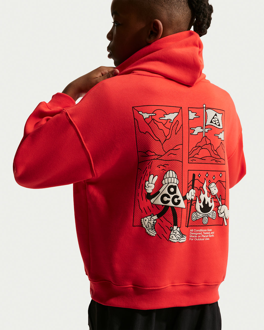 Nike ACG Older Kids' Chippie Fleece Hoodie - Light Crimson