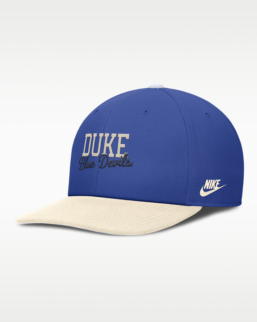 Duke Legacy Script Men's Nike Dri-FIT College Adjustable Hat - White